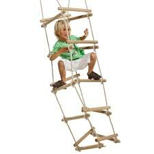 houten sporten touwladder - 3 zijden - PH - 2.5 m (2.10 m)