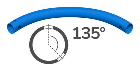 Gebogen Buis 135&deg; (3 schroefgaten)