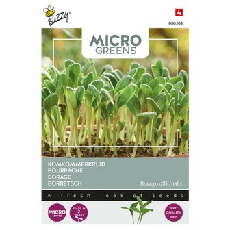 Buzzy&reg; Microgreens, Borage (komkommerkruid)