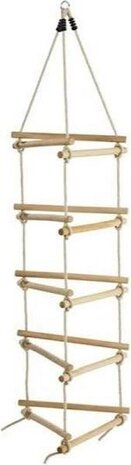 houten sporten touwladder - 3 zijden - PH - 2.5 m (2.10 m)