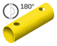 Buis 15 cm 180° (4 schroefgaten) (geel)