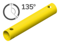 Buis 35 cm 135° (3 schroefgaten) (geel)